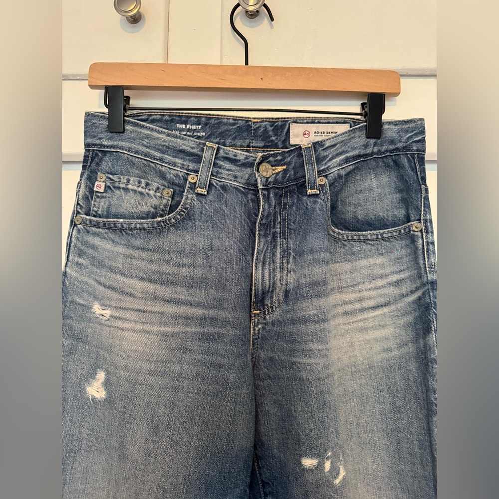 AG Rhett Distressed High Rise Straight Leg Jean 27 - Picture 7 of 13